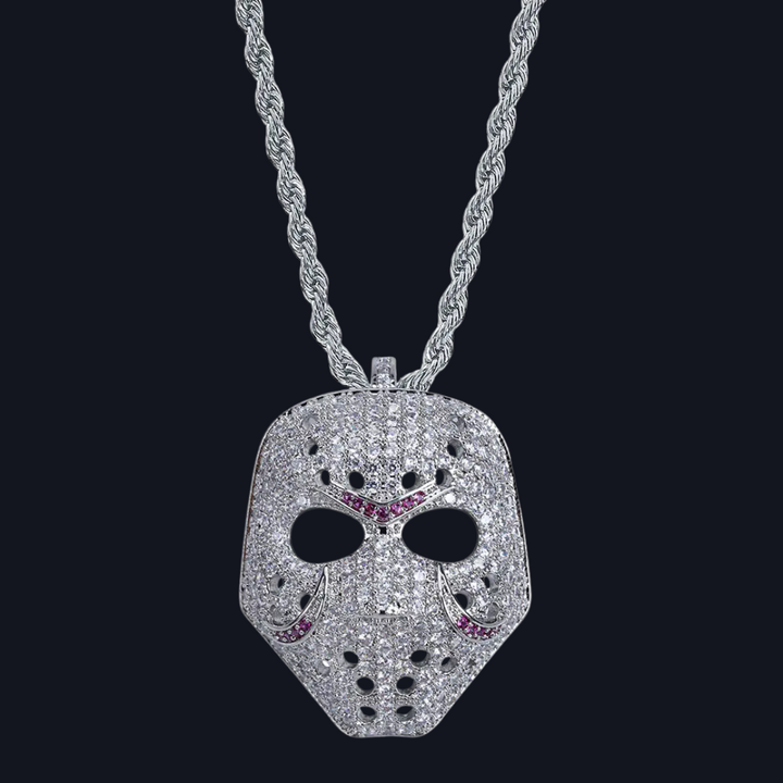 Iced Mask Pendant Necklace