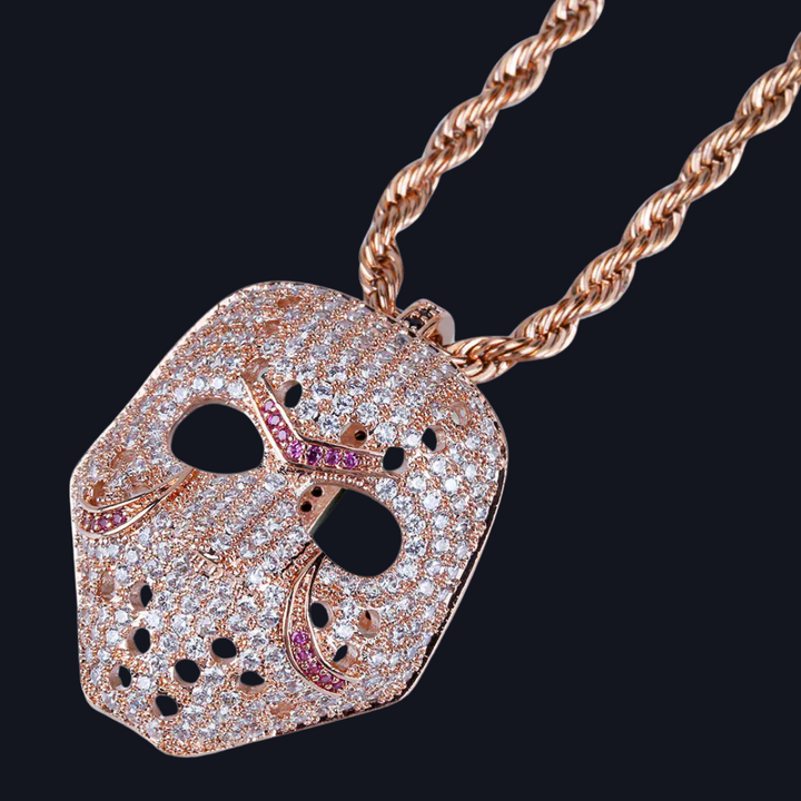Iced Mask Pendant Necklace