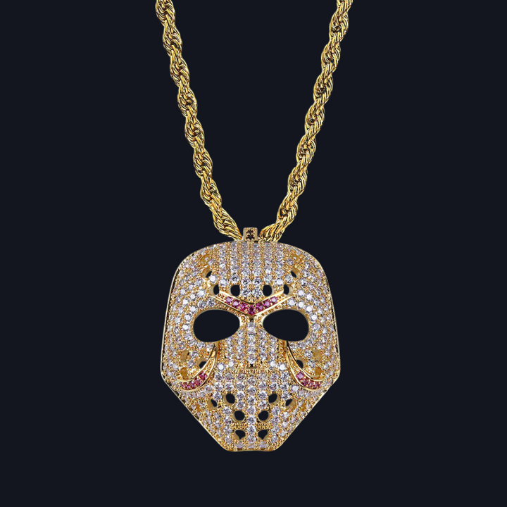 Iced Mask Pendant Necklace